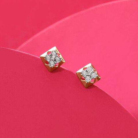 Arch Gleam Diamond Stud Earrings
