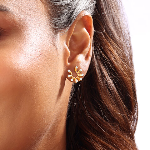 Radiant Sunburst Diamond Stud Earrings