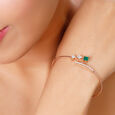 14Kt Rose Gold Glittering Green Onyx Diamond Bangle,,hi-res view 3
