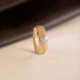 Twisted Vibe Gold & Diamond Finger Ring for Men,,hi-res view 1