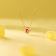 Vibrant Sleek Ruby Gold Necklace,,hi-res view 1