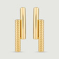 Tactile Linear Gold Stud Earrings,,hi-res view 3