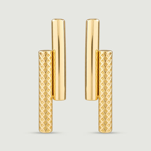 Tactile Linear Gold Stud Earrings