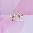 Radiant Cascade Gold & Diamond Stud Earrings,,hi-res view 1