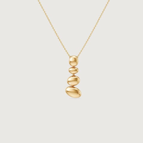 Balanced Pebble Gold Pendant