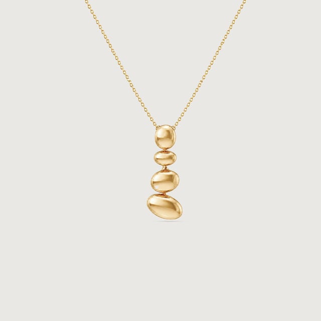 Balanced Pebble Gold Pendant,,hi-res image number null