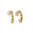 14KT Yellow Gold Twist In The Story Hoop Earrings,,hi-res view 2