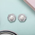 Artistic Pearl Silver Stud Earrings,,hi-res view 1