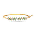 14 Kt Yellow Fold Radiant Splendour Emerald Bangle,,hi-res view 2