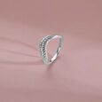 Chic Textured Silver Ring,,hi-res view 1