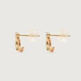 Fluid Layered Diamond Hoop Earrings,,hi-res view 4