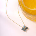 Tranquillity Twirls 14KT Diamond &  London Topaz Necklace,,hi-res view 1