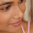14KT Yellow Gold Diamond Nose Pin,,hi-res view 2