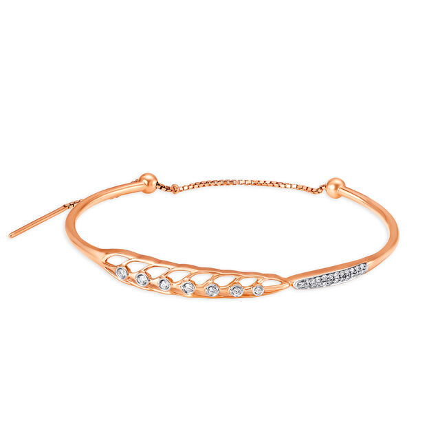14KT Rose Gold Diamond Bangle,,hi-res image number null