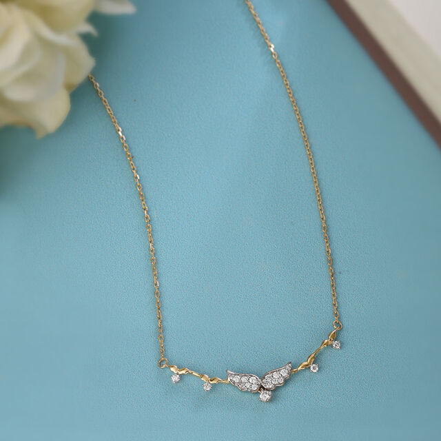 Wings Purity 14KT Gold & Diamond Necklace,,hi-res image number null