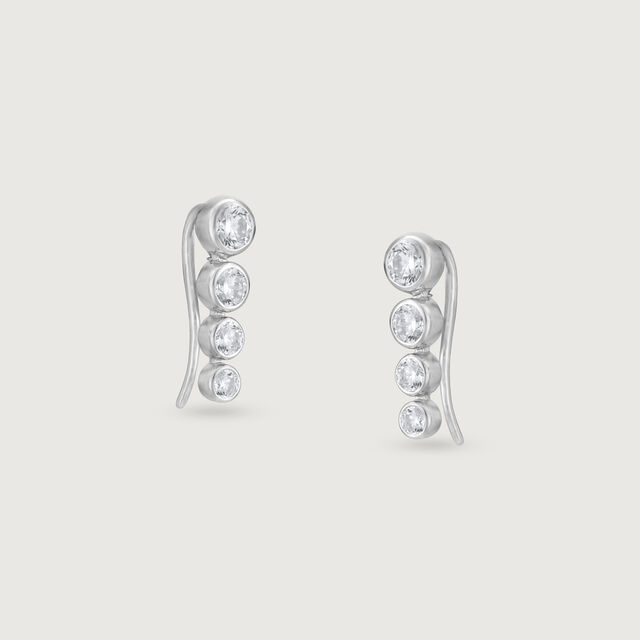 Radiant Line Silver Drop Earrings,,hi-res image number null