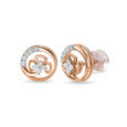 14kt Rose Gold Floral Diamond Stud Earrings,,hi-res view 2