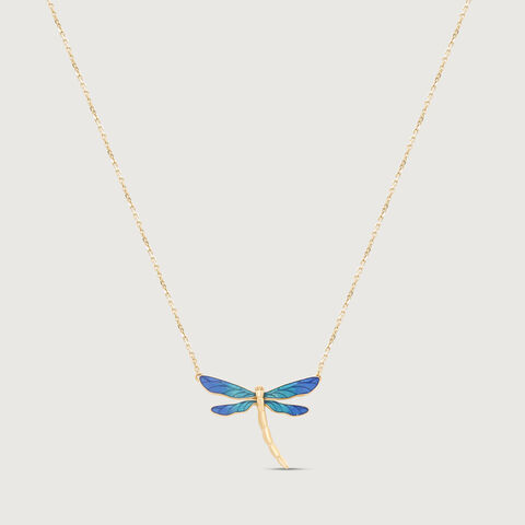 Enamel Dragonfly Gold Necklace
