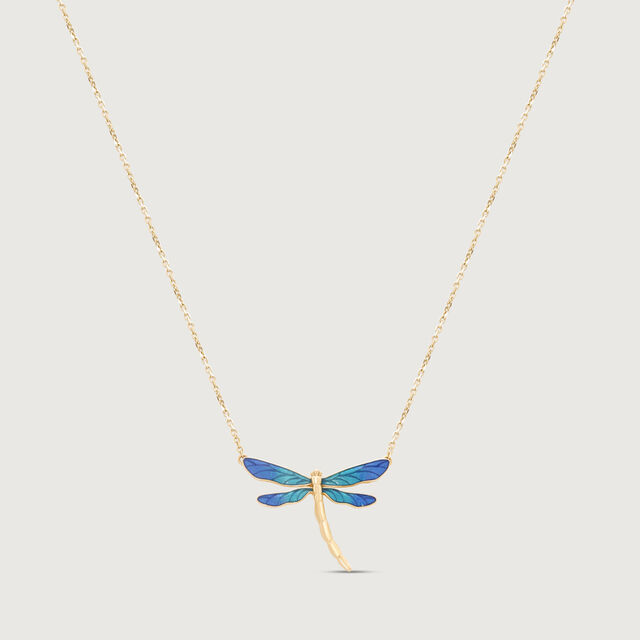 Enamel Dragonfly Gold Necklace,,hi-res image number null