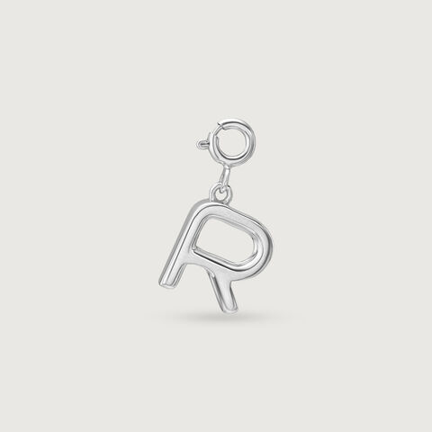 Bold Initial R Silver Charm