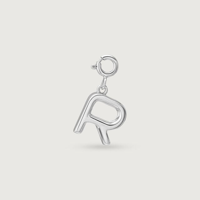 Bold Initial R Silver Charm,,hi-res image number null