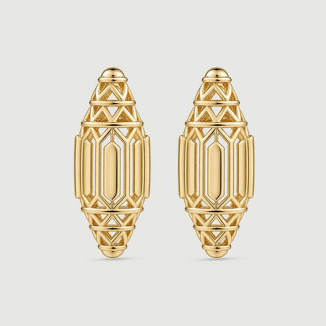 Intricate Architectural Gold Stud Earrings,,hi-res image number null