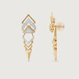 Zigzag Spark Gold & Diamond Drop Earrings,,hi-res view 4