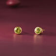 Radiant Soft Peridot Gold Stud Earrings,,hi-res view 1