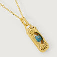 Spirited Elegance 18KT Gold Chain Turquoise Pendant with chain,,hi-res view 5