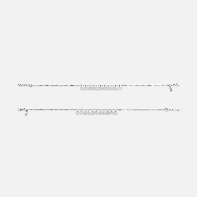 Blooming Beauty Silver Anklet,,hi-res image number null