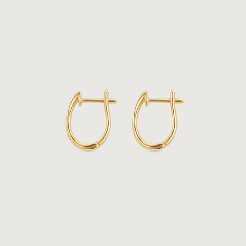 Sculpted Flow Gold Hoop Earrings