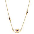 14KT Yellow Gold Minimalist Evil Eye Necklace,,hi-res view 3