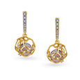 Mia Colours At Work 14KT Yellow Gold Diamond And Amethyst Drop Earrings With Football Design,,hi-res view 1