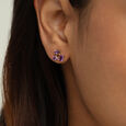 Violet Symphony Amethyst & Gold Stud Earrings,,hi-res view 2