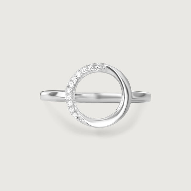 Subtle Halo Silver Ring,,hi-res image number null