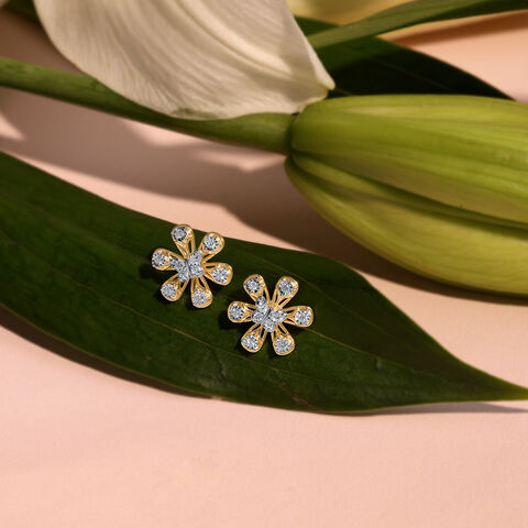 Floral Flutter Diamond Stud Earrings