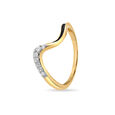 14KT Yellow Gold Wavy Diamond Ring,,hi-res view 1