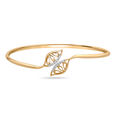 14 KT Yellow Gold Charming Leafy Diamond Bangle,,hi-res view 2