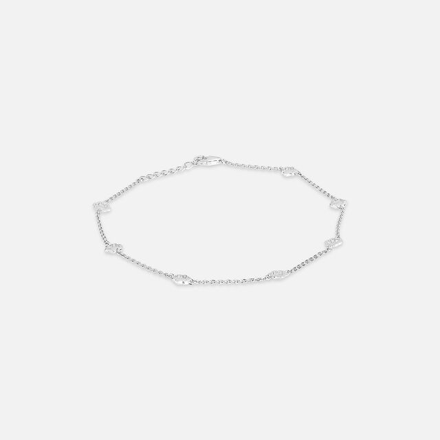 Polished Petite Single Silver Anklet,,hi-res image number null