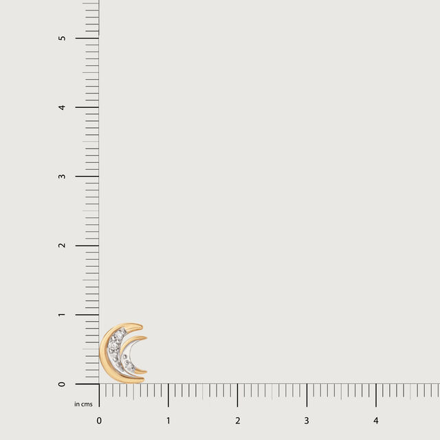 Moonlight Serenade 14KT Crescent Moon Diamond Stud Earring,,hi-res image number null