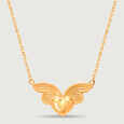 Winged Heart 14kt Gold Pendant with Chain for Her,,hi-res view 3