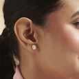 Oval Luminous Diamond Stud Earrings,,hi-res view 2