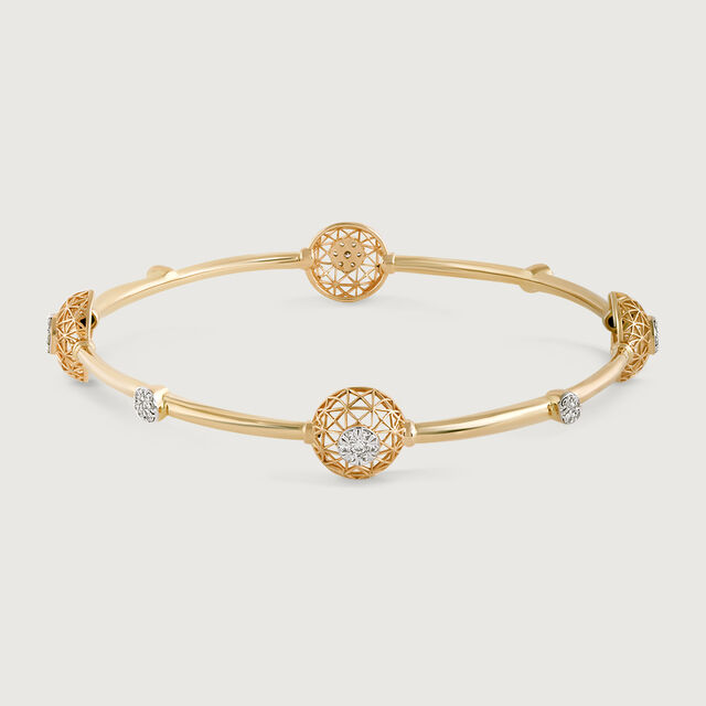 Shimmering Allure Gold & Diamond Bangle,,hi-res image number null