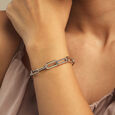 Modern Link Silver Bracelet,,hi-res view 2
