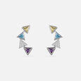 Electric Pop Silver Stud Earrings,,hi-res view 2