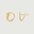 Fluid Twist Gold Hoop Earrings,,hi-res view 3