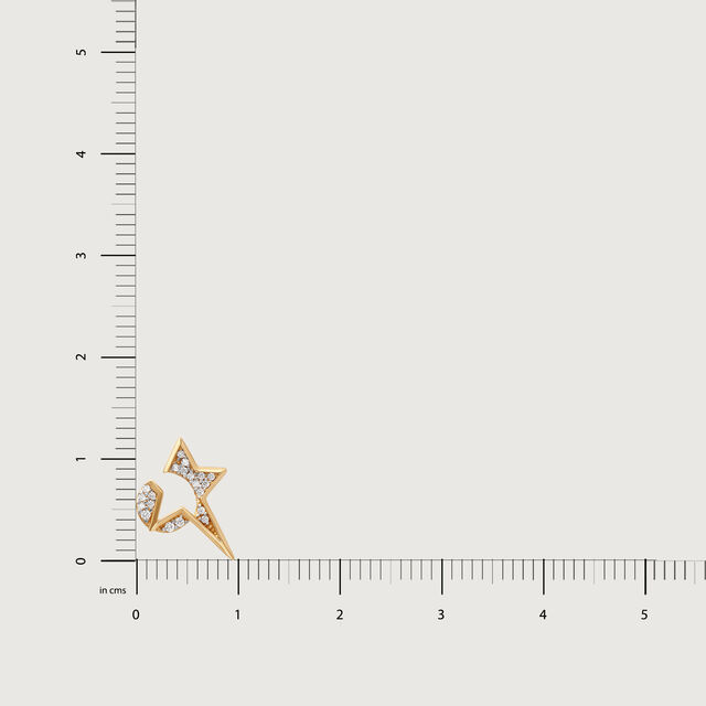 14KT Sparkly Shooting Star Stud earrings,,hi-res image number null