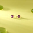 Graceful Subtle Amethyst Gold Stud Earrings,,hi-res view 1