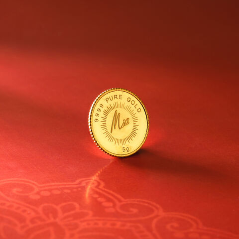 5 gm 24 Karat Lotus Gold Coin (9999 Purity)