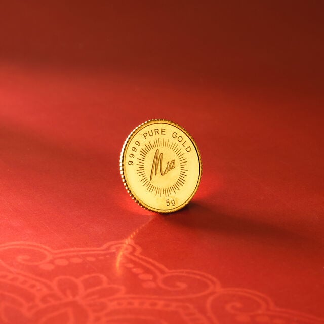 5 gm 24 Karat Lotus Gold Coin (9999 Purity),,hi-res image number null
